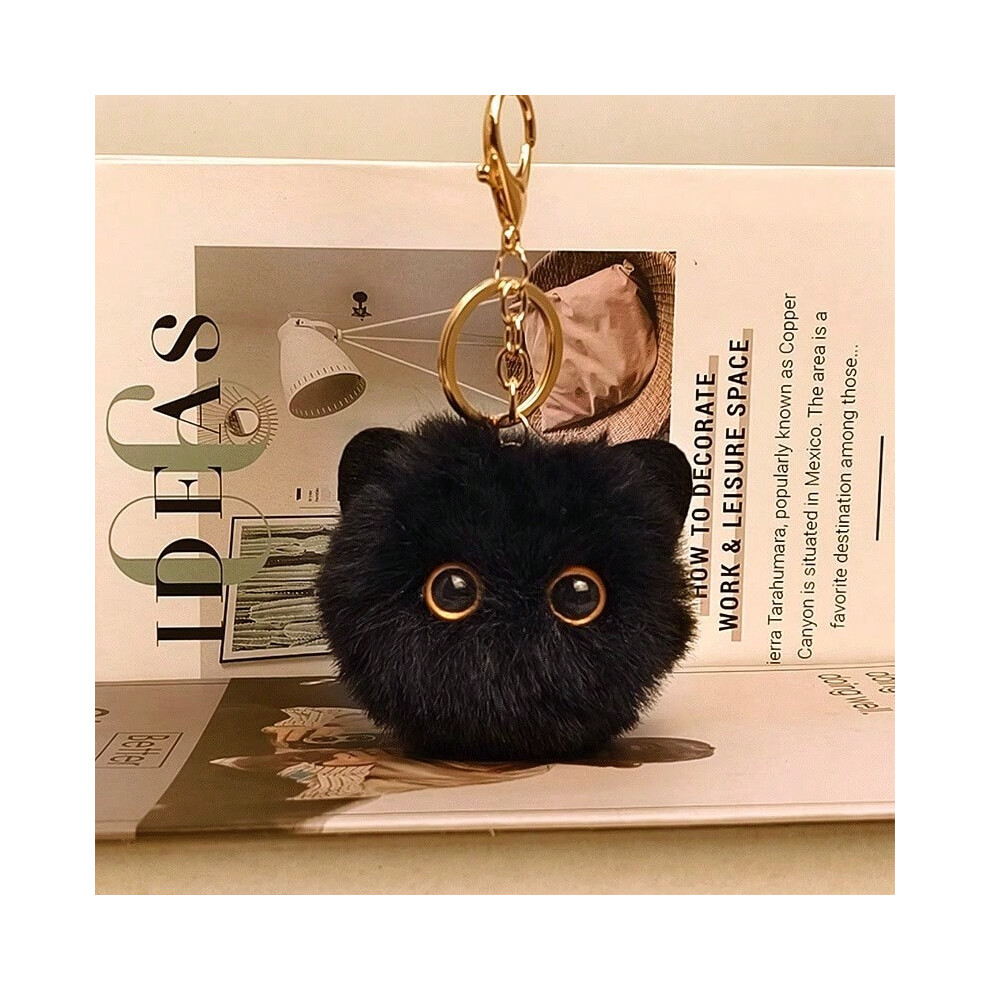 (Black Cat-Circle, Without hanging buckle (bulk)) Blush Cat Pendant Plush Keychain Schoolbag Charm-image-OPC-PHZ527N-NEW