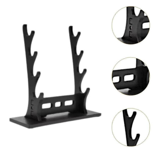 (Black 4 Tier) Sword Stand Display Support Sword Holder for Templar Wakizashi Samurai Sword Black 4 Tier 2
