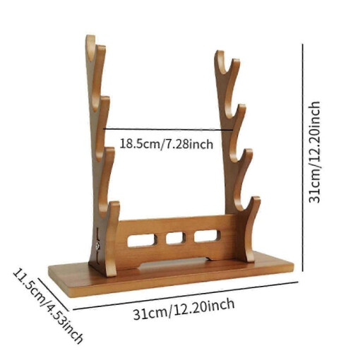 (Walnut 4 Tier) Sword Stand Display Support Sword Holder for Templar Wakizashi Samurai Sword Black 4 Tier 1