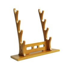 (Brown 4 Tier) Sword Stand Display Support Sword Holder for Templar Wakizashi Samurai Sword Black 4 Tier