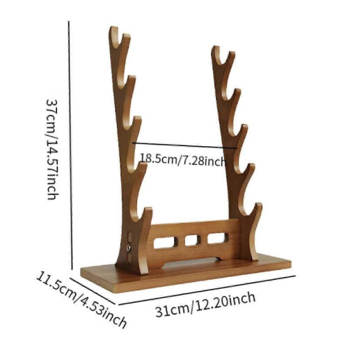 (Walnut 5 Tier) Sword Stand Display Support Sword Holder for Templar Wakizashi Samurai Sword Black 4 Tier 1