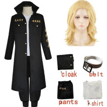 (S, Sano uniform 2) Anime Tokyo Revengers Sano Manjiro Cosplay Costume Unisex Tokyo Manji Gang Mikey Jacket Cloak Pants Halloween Party