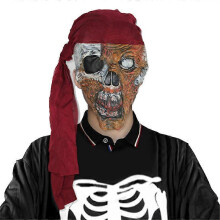 (Style 2) Halloween Creepy Zombie Mask, Scary Walking Dead Man Head Mask, Latex Horror Costume Cosplay Props for Adults With Gauze