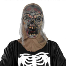 (Style 6) Halloween Creepy Zombie Mask, Scary Walking Dead Man Head Mask, Latex Horror Costume Cosplay Props for Adults With Gauze