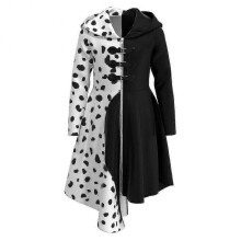 (150, Kid) Cruella De Vil   Costume Dress Halloween Carnival Suit For Women Girls