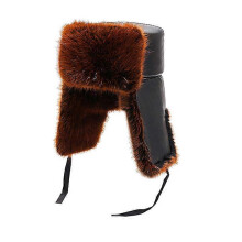 (COLOR 2) Winter Trapper Hat - Leather Russian Ushanka Trooper Aviator Hats for Men & Women - Snow Eskimo Hat with Ear Flaps for Cold Weather