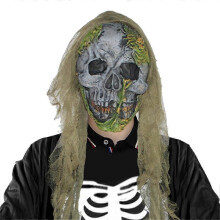 (Style 10) Halloween Creepy Zombie Mask, Scary Walking Dead Man Head Mask, Latex Horror Costume Cosplay Props for Adults With Gauze