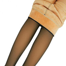 (210g) Womens Flawless Legs Fake Translucent Warm Fleece Lined Tights, Thermal Winter Tights For Winter Outdoor