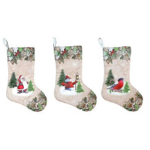 (2 old man  2 snowman 2 deer) Printed Christmas Stocking Pendant Christmas Decoration Supplies