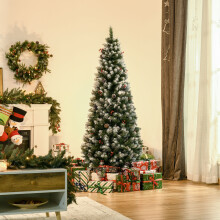 HOMCOM 6FT Artificial Christmas Tree Xmas Indoor Decoration w/ Pinecone