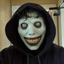(White) Halloween Horror Mask Cosplay Scary Smiley Face Demon Mask Creepy