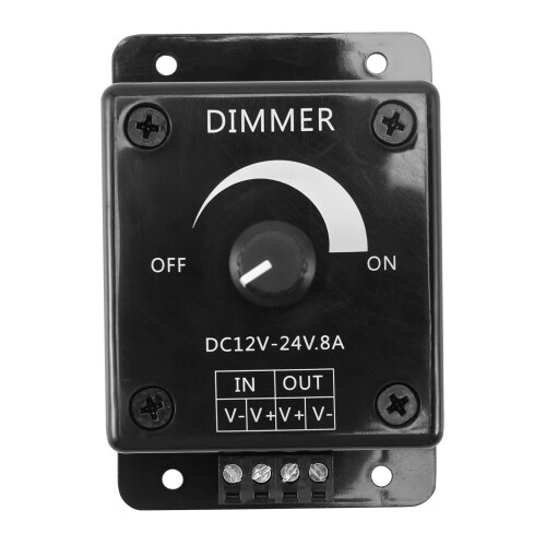 Interruptor Dimmer LED Preto DC 12V 24V 8A Ajustável B 1
