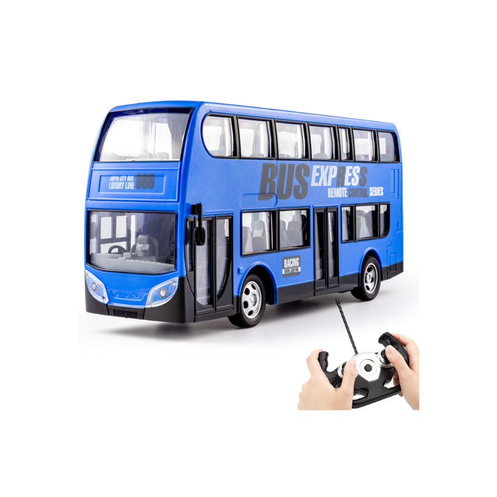 Zhihuan (Blue) Usb Charging Large Double-Decker Bus Toy Blue