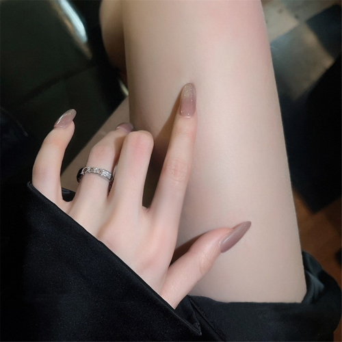 Anello aperto in argento multistrato largo per donna 2