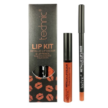 Technic Metallic Lip Gloss &Liner Kit Copper Spark Lip Colour & Pencil