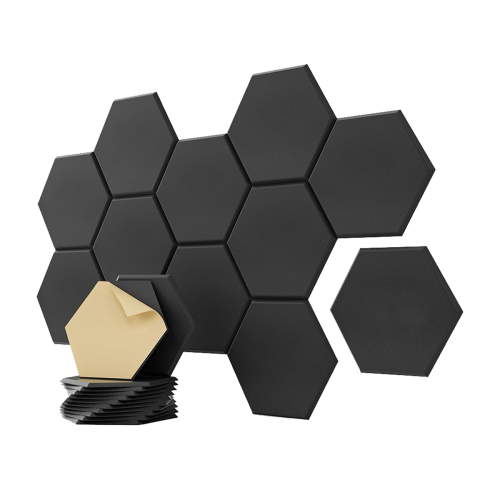 Pacote com 12 painéis acústicos, 12 x 10, 0,4 polegadas hexagonais