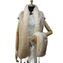(COLOR 14) Women's Men's Extra Large Faux Fox Raccoon Fur Scarf Collar Stole Shawl