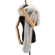 (COLOR 11) Women's Men's Extra Large Faux Fox Raccoon Fur Scarf Collar Stole Shawl