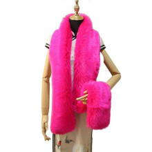 (COLOR 15) Women's Men's Extra Large Faux Fox Raccoon Fur Scarf Collar Stole Shawl