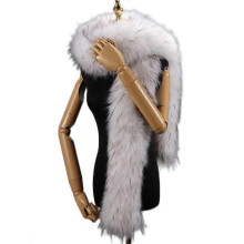 (COLOR 3) Women's Men's Extra Large Faux Fox Raccoon Fur Scarf Collar Stole Shawl