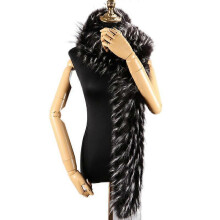 (COLOR 6) Women's Men's Extra Large Faux Fox Raccoon Fur Scarf Collar Stole Shawl