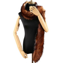 (COLOR 19) Women's Men's Extra Large Faux Fox Raccoon Fur Scarf Collar Stole Shawl