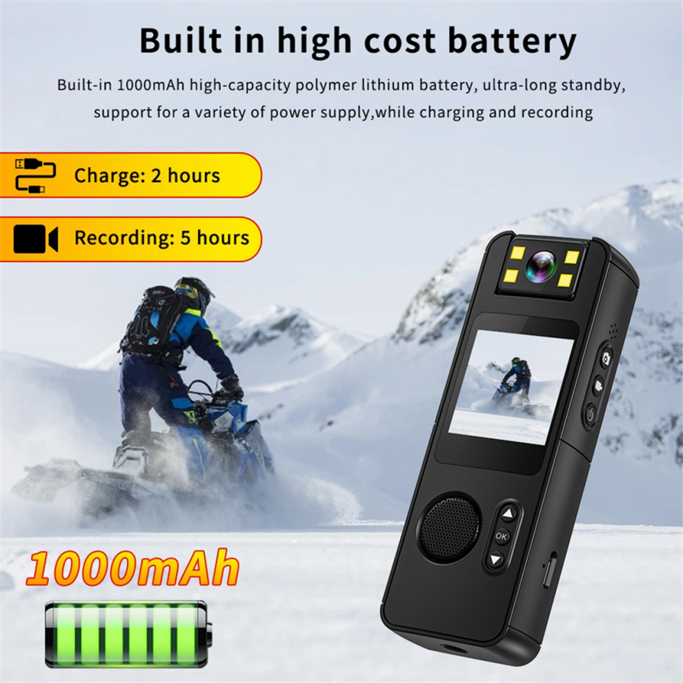 Mini Telecamera Portatile Hd 1080P Wifi Con Clip Posteriore Law E