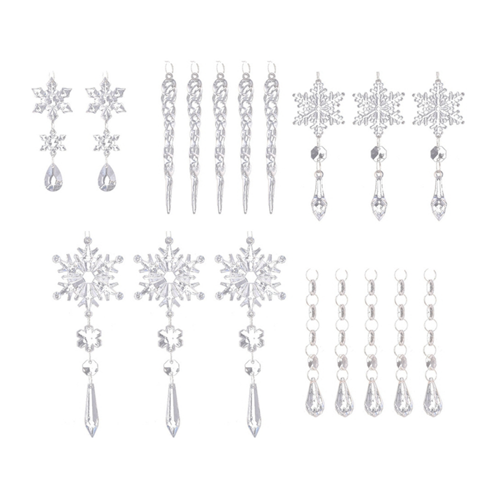 Ciondoli Trasparenti A Forma Di Albero Di Natale Con Fiocco Di Neve