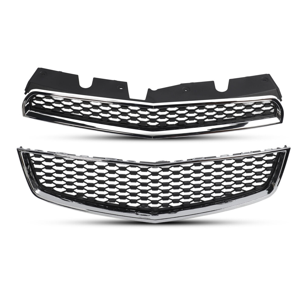 Bumper Upper Lower Grille Set Chrome Frame Sporty 9121376726880