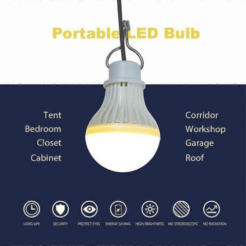 (Warm White) Usb Portable Led Bulb With 2.5m On/off Switch Cable For Indoor Outdoor Camping 2
