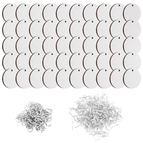 50 pezzi orecchini rotondi in sublimazione con orecchini 2