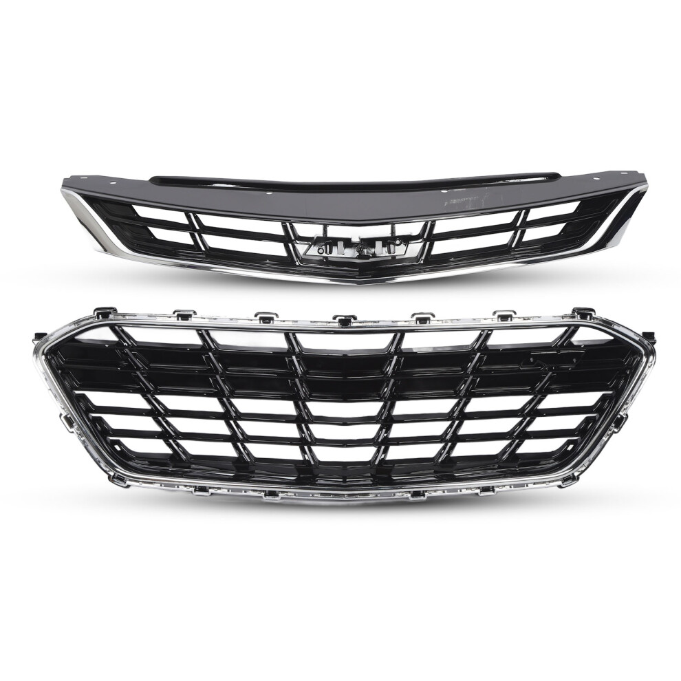 Front Upper Lower Grille Set Chrome Abs 84189613 9121376726910