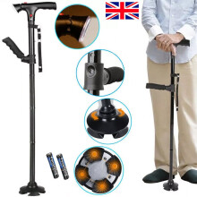Elder Folding Walking Stick Height Adjustable LED Light