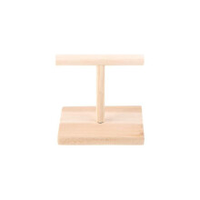 (small) Wooden Parrot Perch T Stand Bird Training Paw Grinding Toys Pet Cockatiel Cage