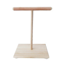 (large) Wooden Parrot Perch T Stand Bird Training Paw Grinding Toys Pet Cockatiel Cage