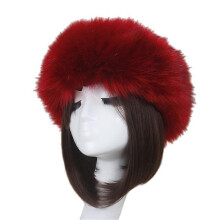 (COLOR 6) Faux Fur Headband with Elastic for Women Winter Earwarmer Ski Cold Earmuff