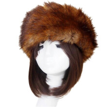 (COLOR 7) Faux Fur Headband with Elastic for Women Winter Earwarmer Ski Cold Earmuff