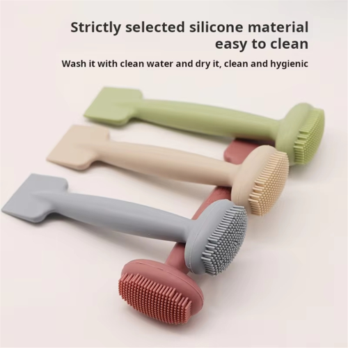 Escova de máscara de silicone com duas cabeças, limpeza e maquiagem 2