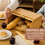 Roll Top Wooden Bread Box Bamboo Kitchen Loaf Storage Bin for Countertop Large 5