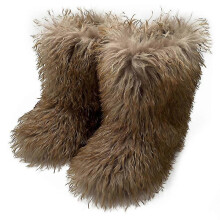 (SIZE 43, COLOR 8) Faux Fur Boots for Women Fuzzy Fluffy Furry Round Toe Suede Winter Boots Flat Shoes