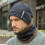 (BLUE) Men Hat And Scarf Set Winter Warm Men's Hat Scarf  Set 1