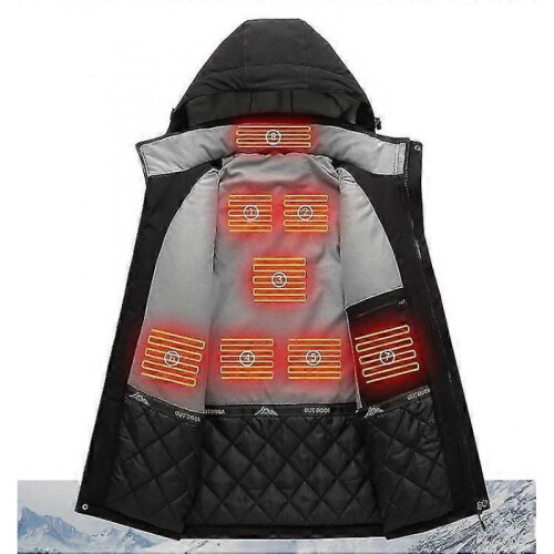 (L, Red) Heated Jacket For Men, 8 Heating Areas, Outdoor Warm Jacket 1