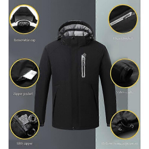 (M, Red) Heated Jacket For Men, 8 Heating Areas, Outdoor Warm Jacket 2