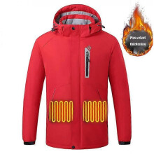 (XL, Red) Heated Jacket For Men, 8 Heating Areas, Outdoor Warm Jacket