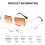 (Tea gradient Grey) Rimless Rectangle Sunglasses Compatible With Women/men Ultralight Metal Frame 2