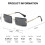 (Grey) Rimless Rectangle Sunglasses Compatible With Women/men Ultralight Metal Frame 2