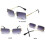 (Gradient Grey) Rimless Rectangle Sunglasses Compatible With Women/men Ultralight Metal Frame 2