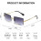 (Gradient Grey) Rimless Rectangle Sunglasses Compatible With Women/men Ultralight Metal Frame 3