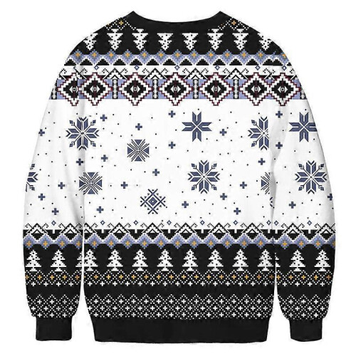(M) Unisex Animal Print Crew Neck Ugly Christmas Xmas Pullover Sweatshirt 2