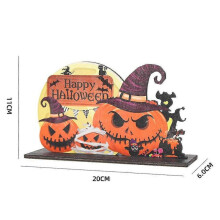 (B) Halloween Pumpkin Wood Decorations, Home Holiday Decorations, Bar Party Scene Layout